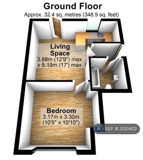Flat Wellbury Terrace in Dacorum