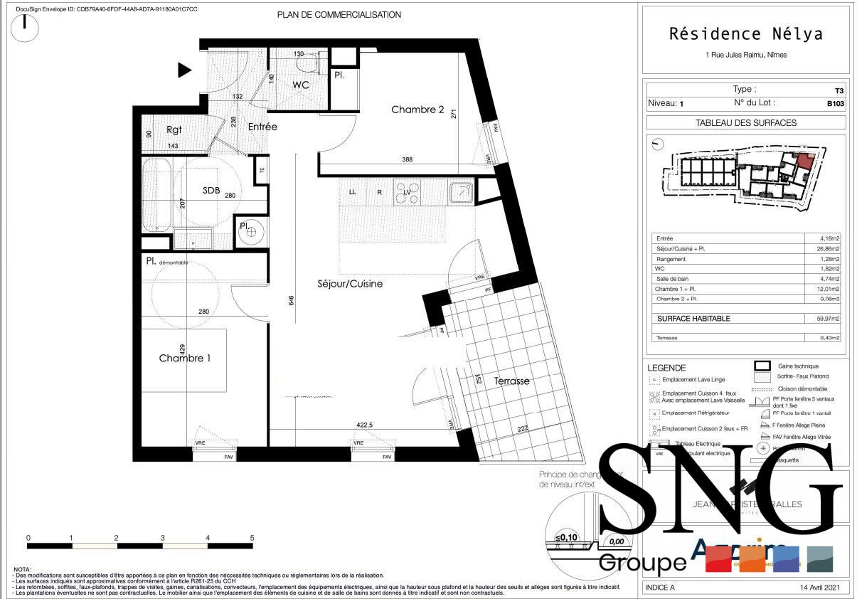Appartement Rue Jules Raimu à Nîmes