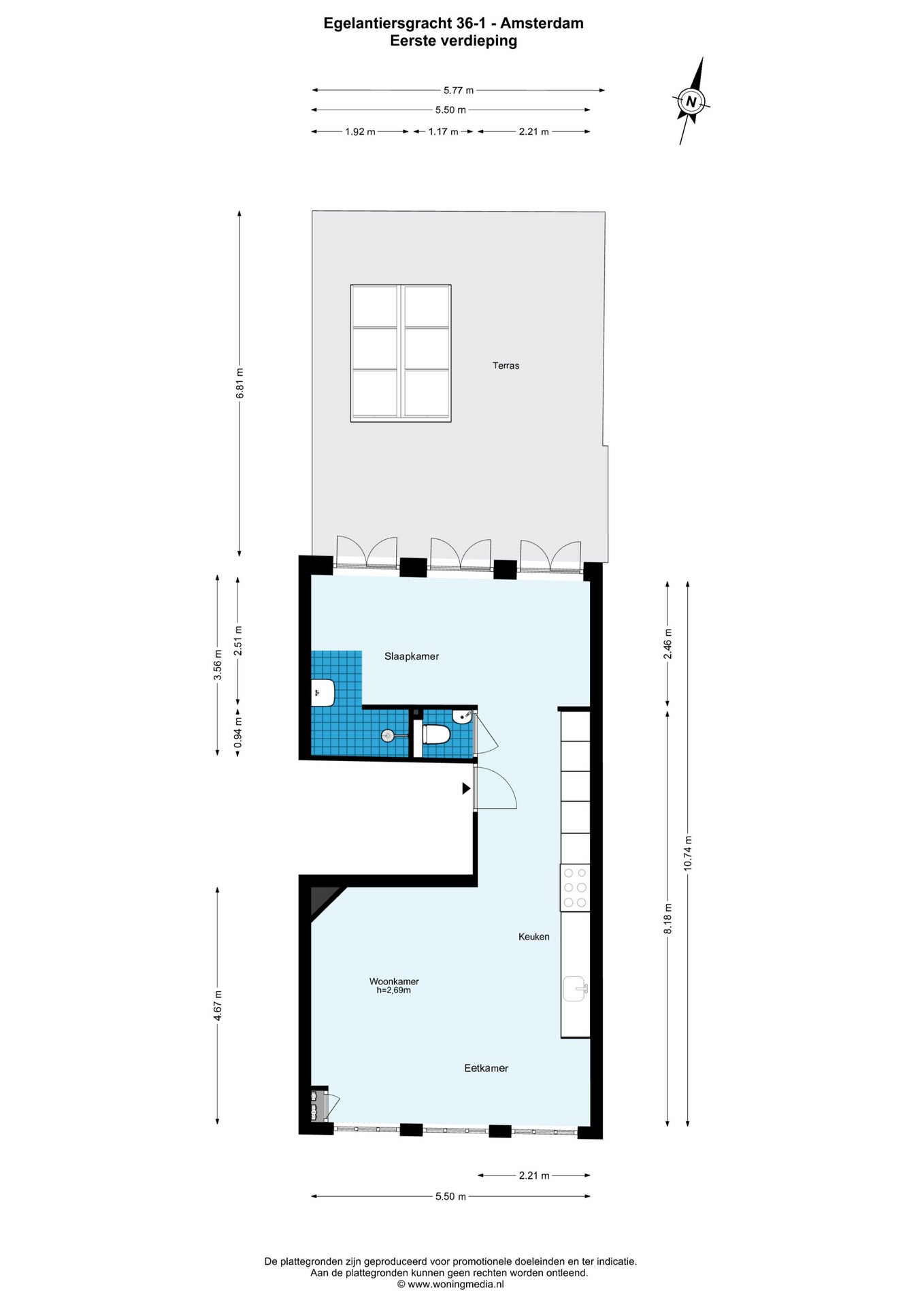 Appartement te koop: Egelantiersgracht 36-1, Amsterdam