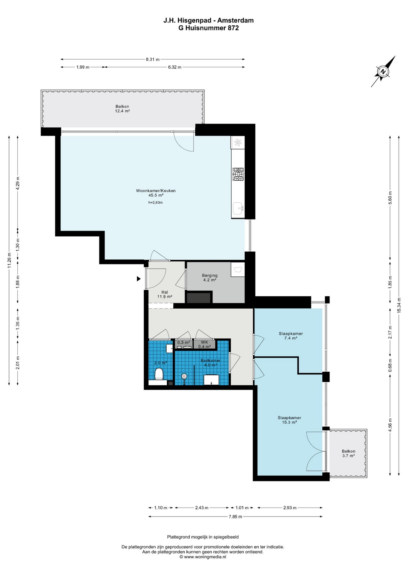 Appartement te huur: J.H. Hisgenpad 872, Amsterdam