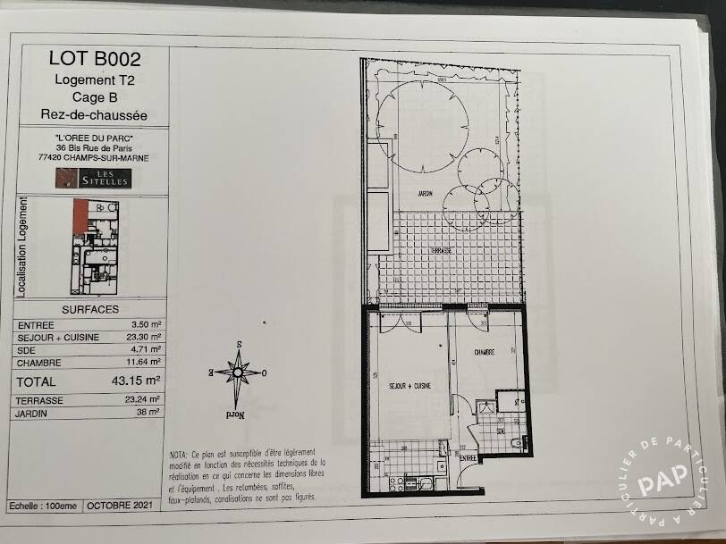 Flat Voie primaire nord du secteur II de Marne-la-Vallée in Champs-sur-Marne