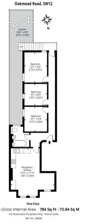 Flat Oakmead Road in Greater London