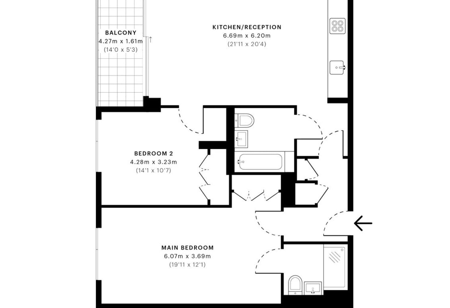 Flat Royal Crest Avenue in Greater London