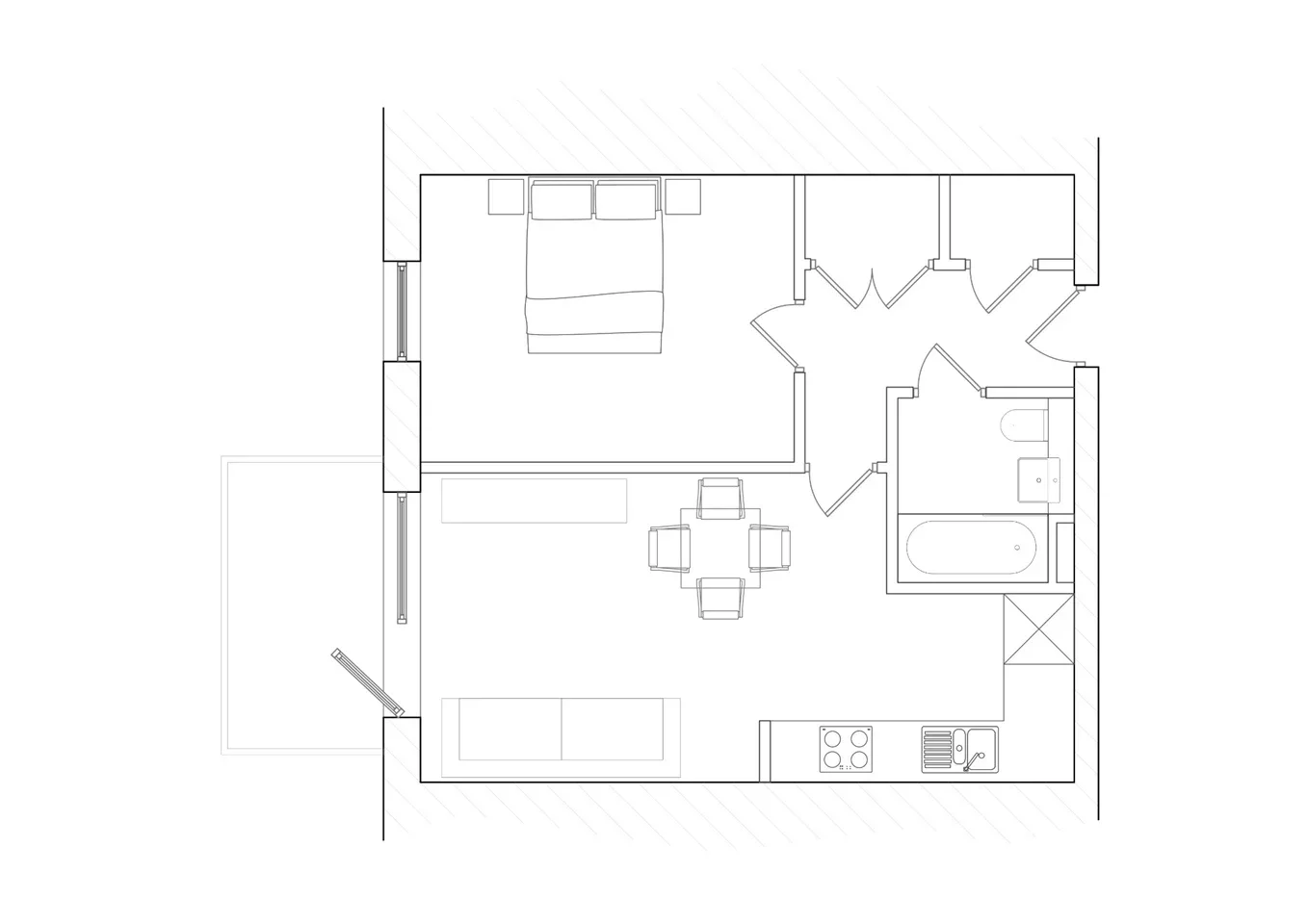 Flat Rolfe Terrace in Greater London
