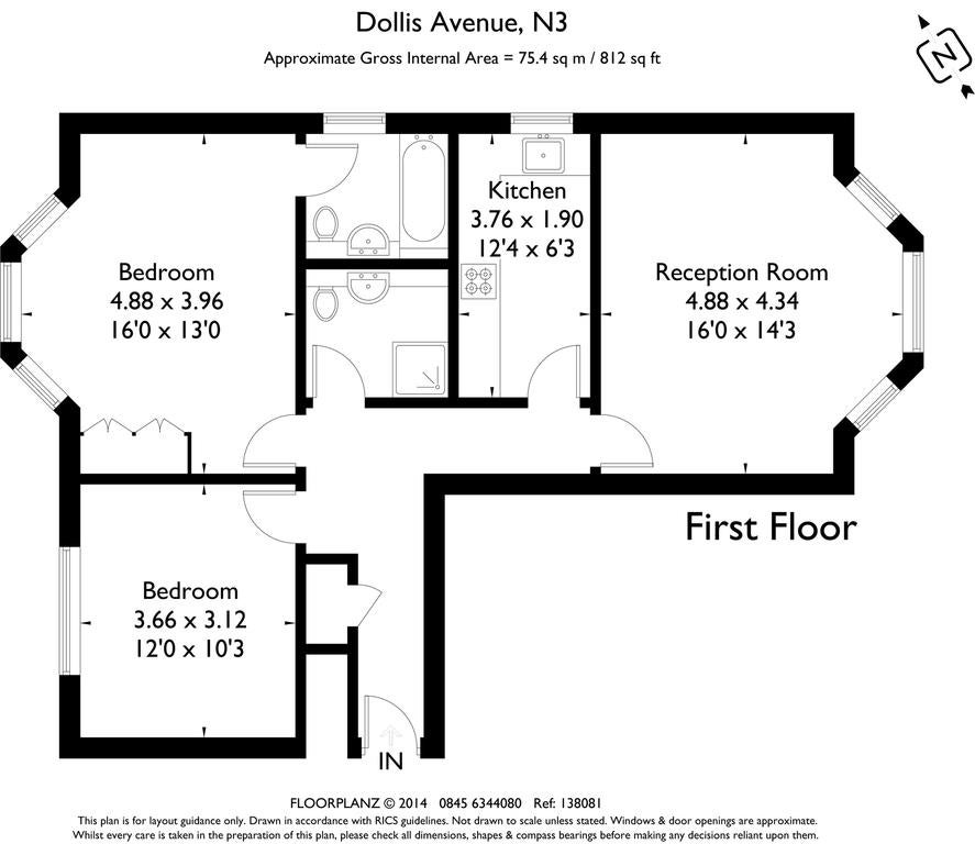Flat Dollis Avenue in Greater London