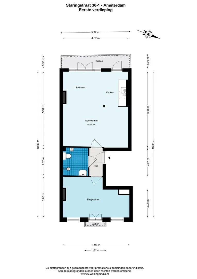 Appartement te koop: Staringstraat 30-1, Amsterdam