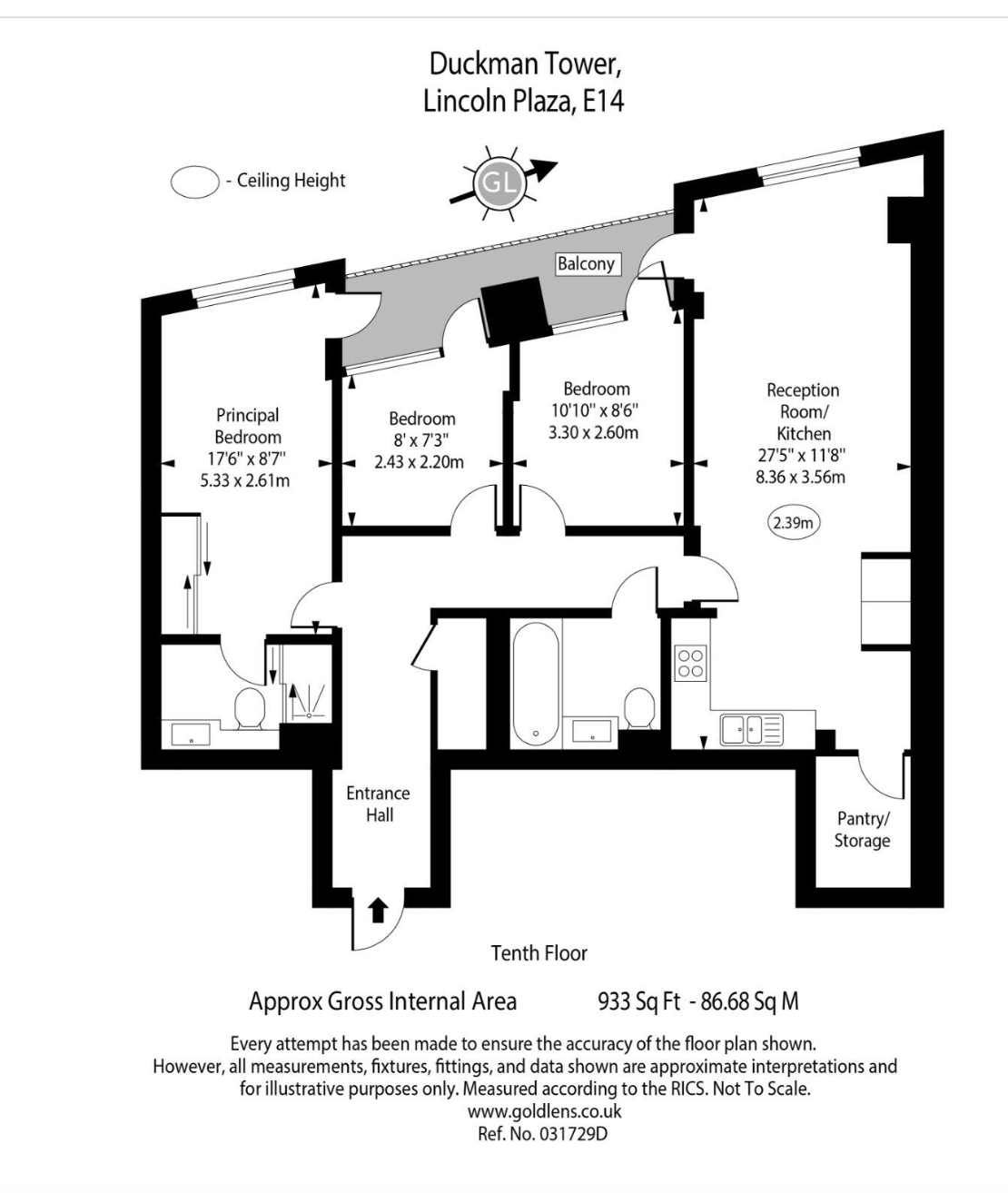 Flat Lincoln Plaza in Greater London