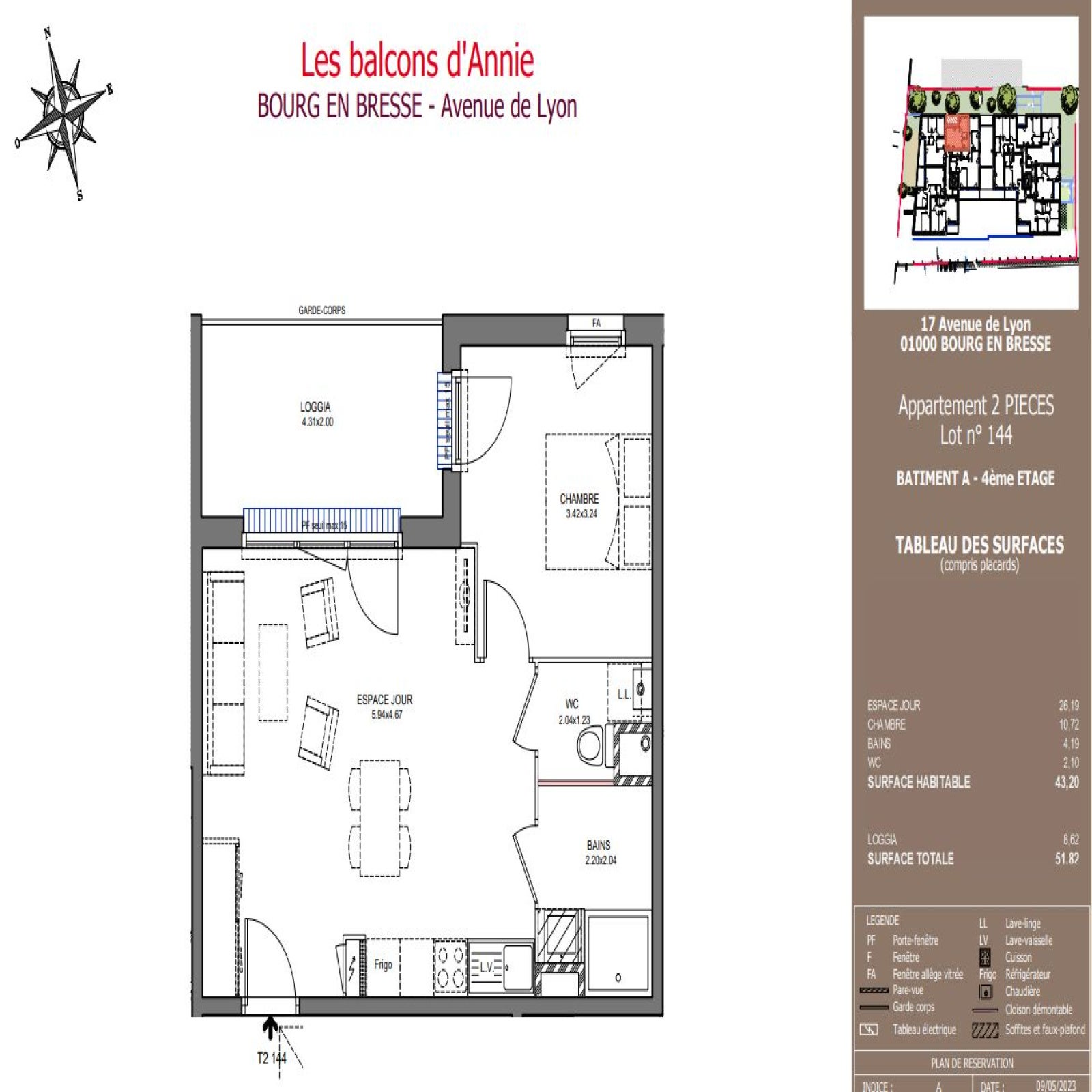 Flat Avenue de Lyon in Bourg-en-Bresse