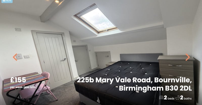 Room Mary Vale Road in Birmingham