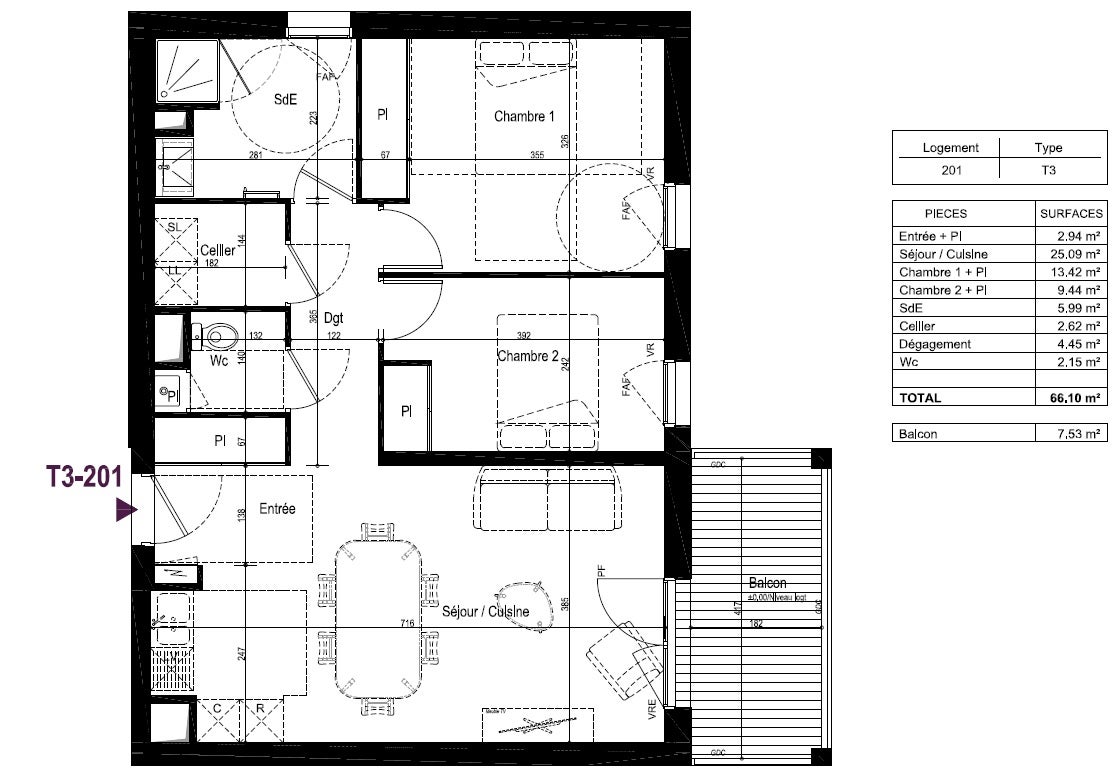 Appartement Allée des frères Macé à Beaucouzé