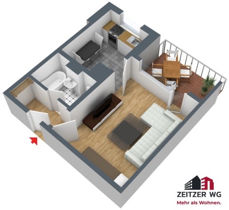 Zimmer Robert-Schumann-Straße in Zeitz