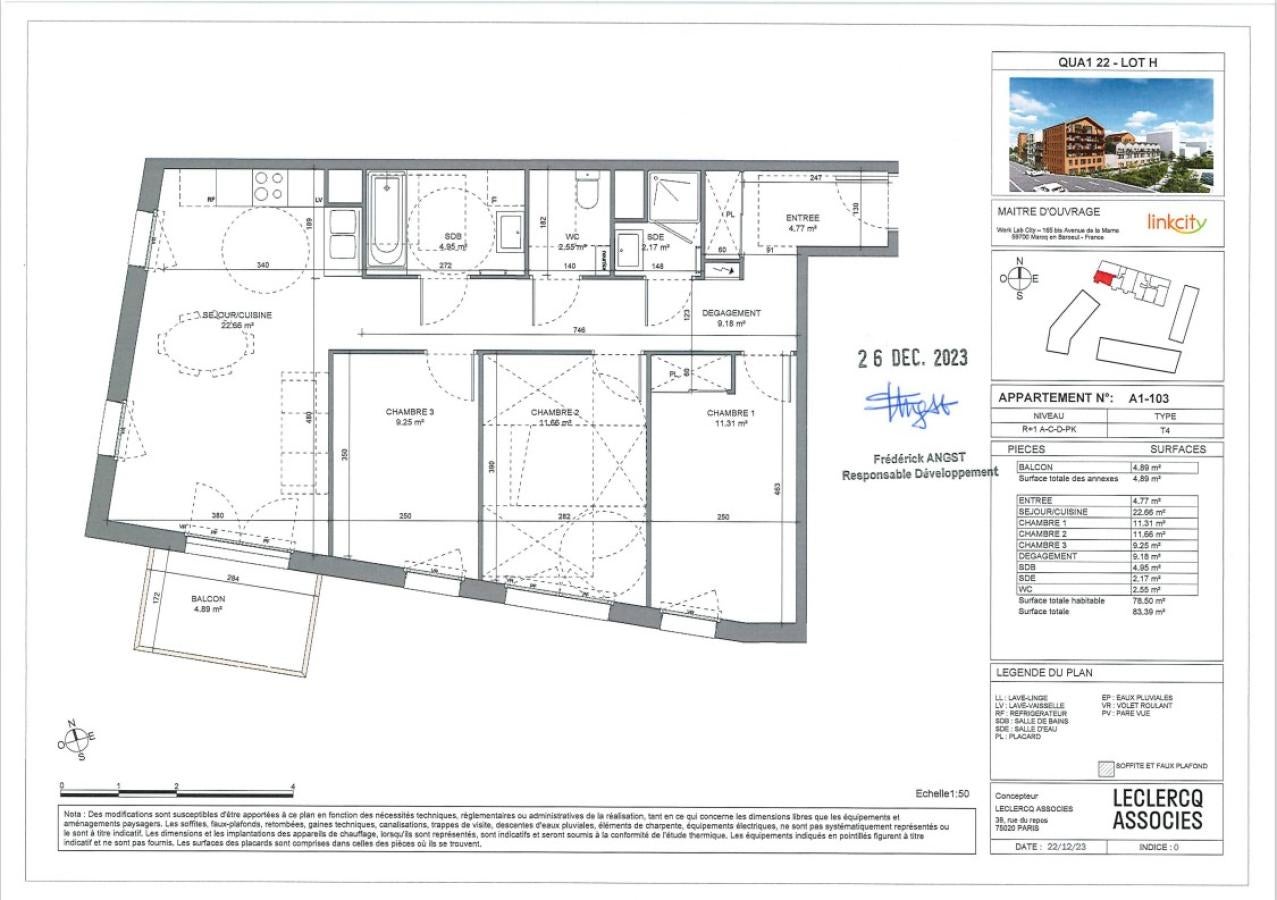 Appartement Quai Simone Veil à Saint-André-lez-Lille