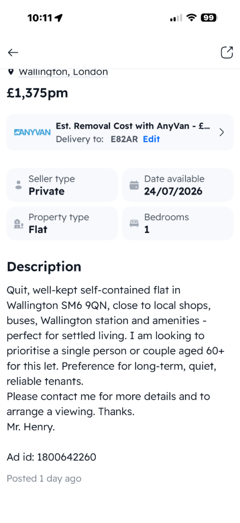 Flat Onslow Gardens in Greater London