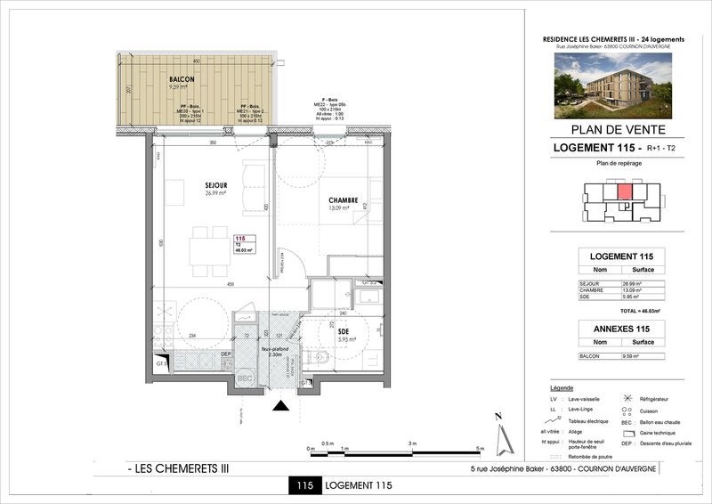 Appartement Rue Joséphine Baker à Cournon-d'Auvergne