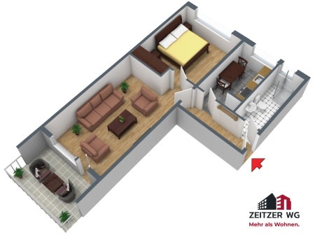 Zimmer Robert-Schumann-Straße in Zeitz