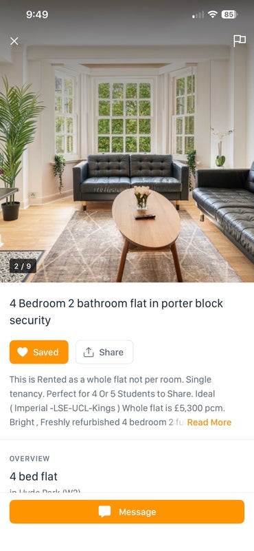 Room Connaught Street in City of Westminster