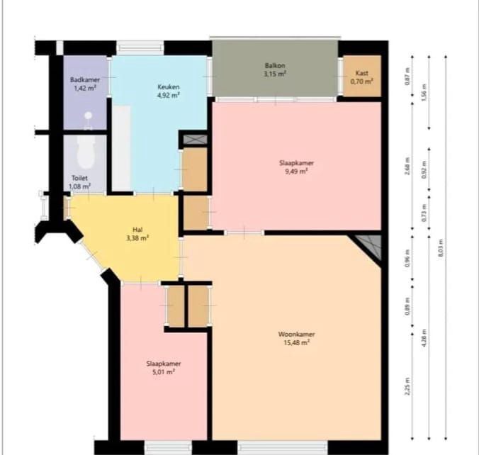 Appartement Moerbeistraat 8