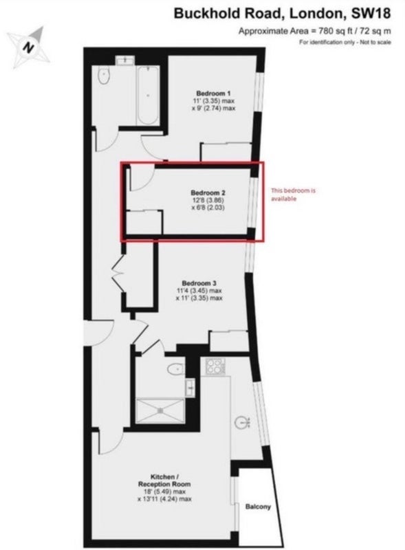 Room Buckhold Road in Greater London