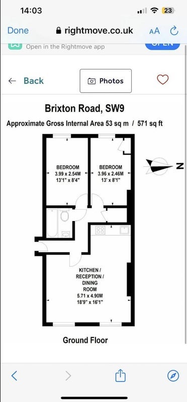 Room Brixton Road in Greater London