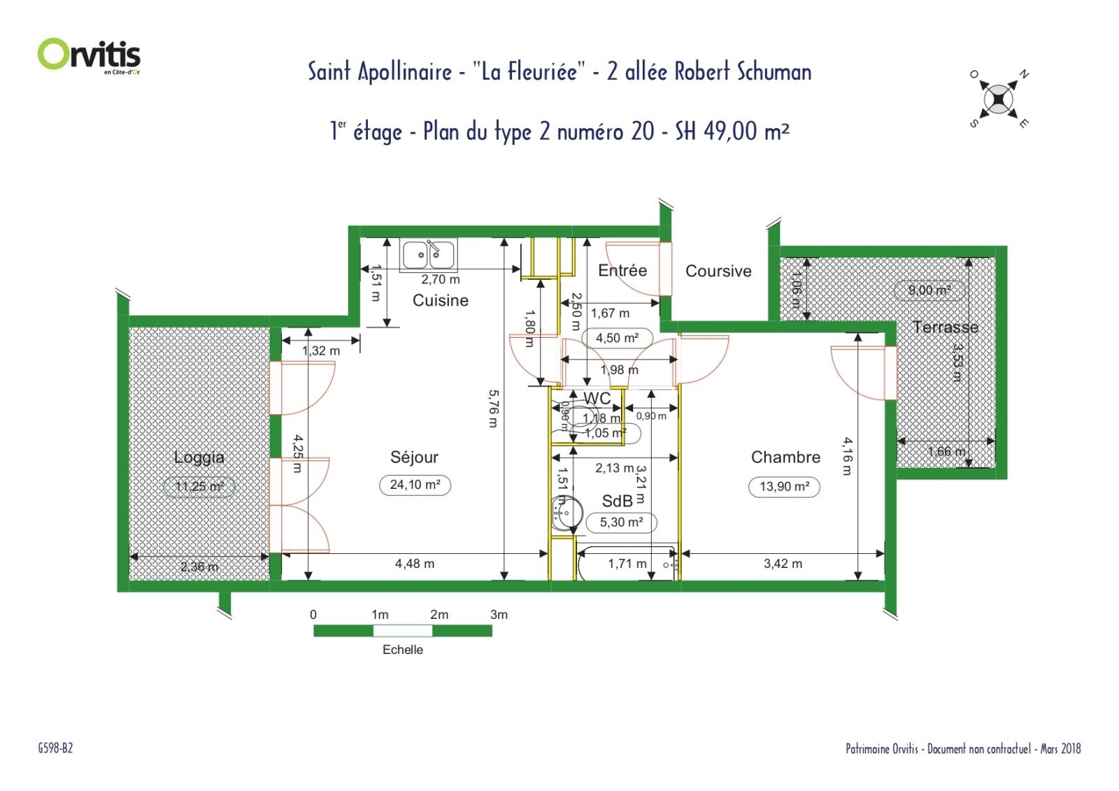 Flat Allée Robert Schuman in Saint-Apollinaire