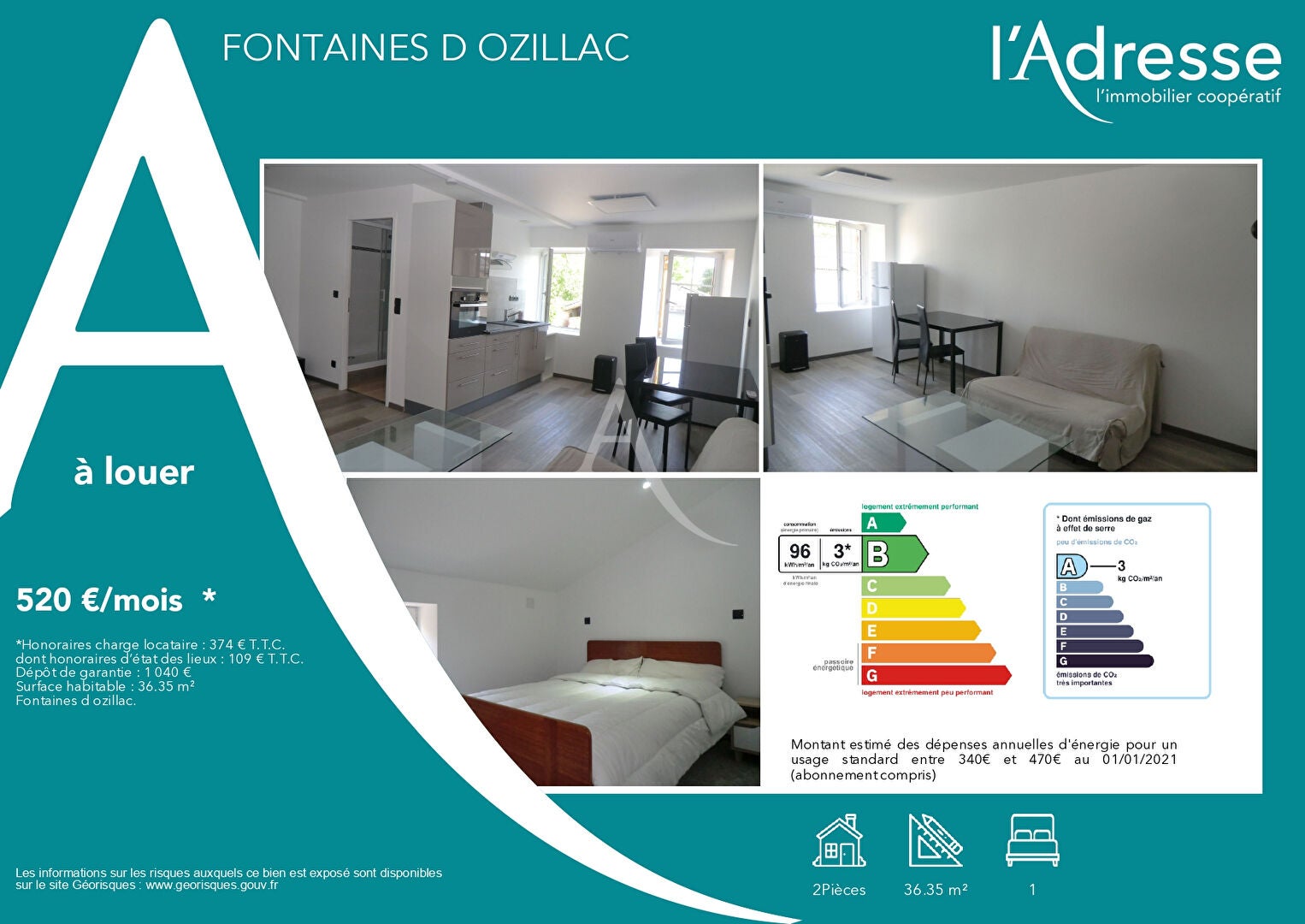 Appartement D 253 à Fontaines-d'Ozillac