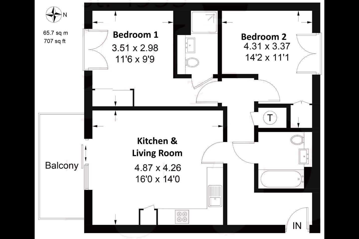 Flat Rushton Walk in Greater London