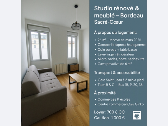 Appartement Rue duffour-dubergier à Bordeaux