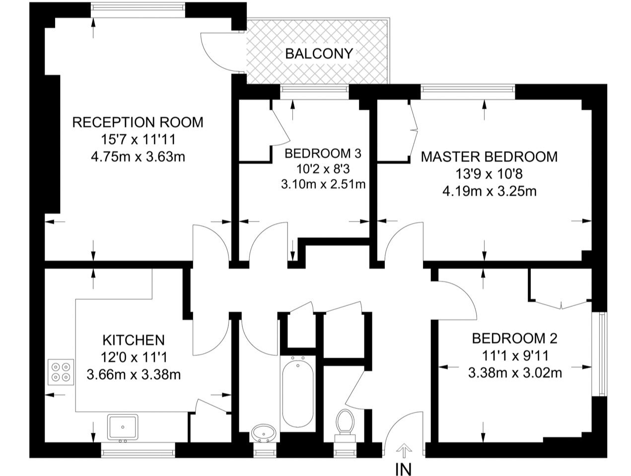 Flat Cumberland House in Greater London