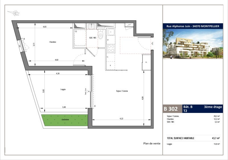 Flat Rue Gaston Bachelard in Montpellier