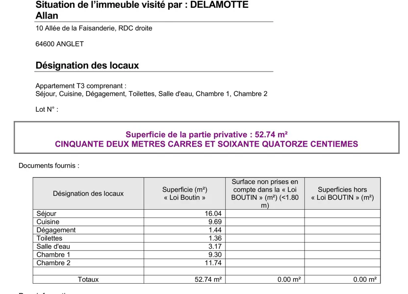 Appartement Allée de la Faisanderie à Anglet