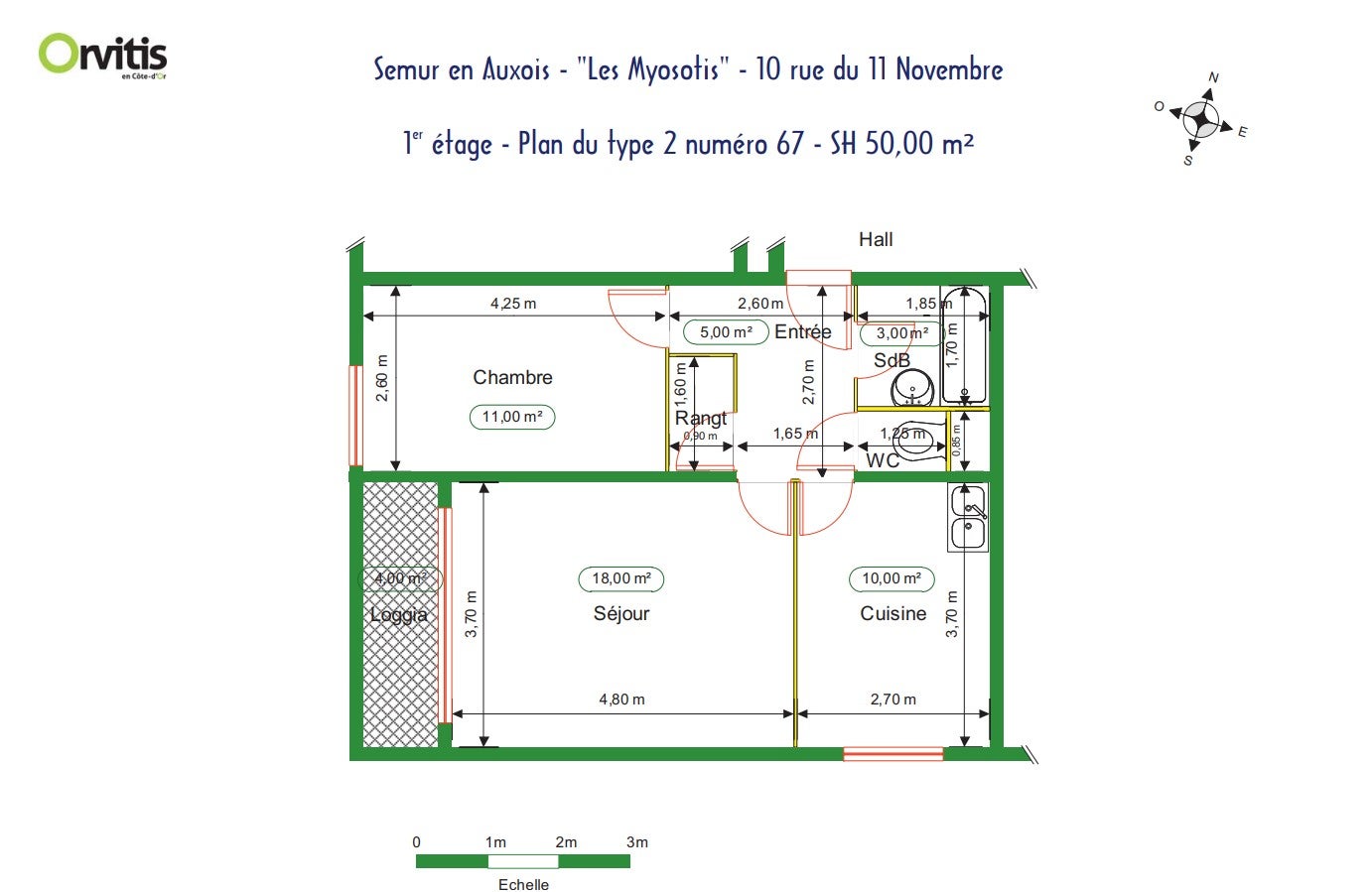Flat Rue du 11 Novembre in Semur-en-Auxois