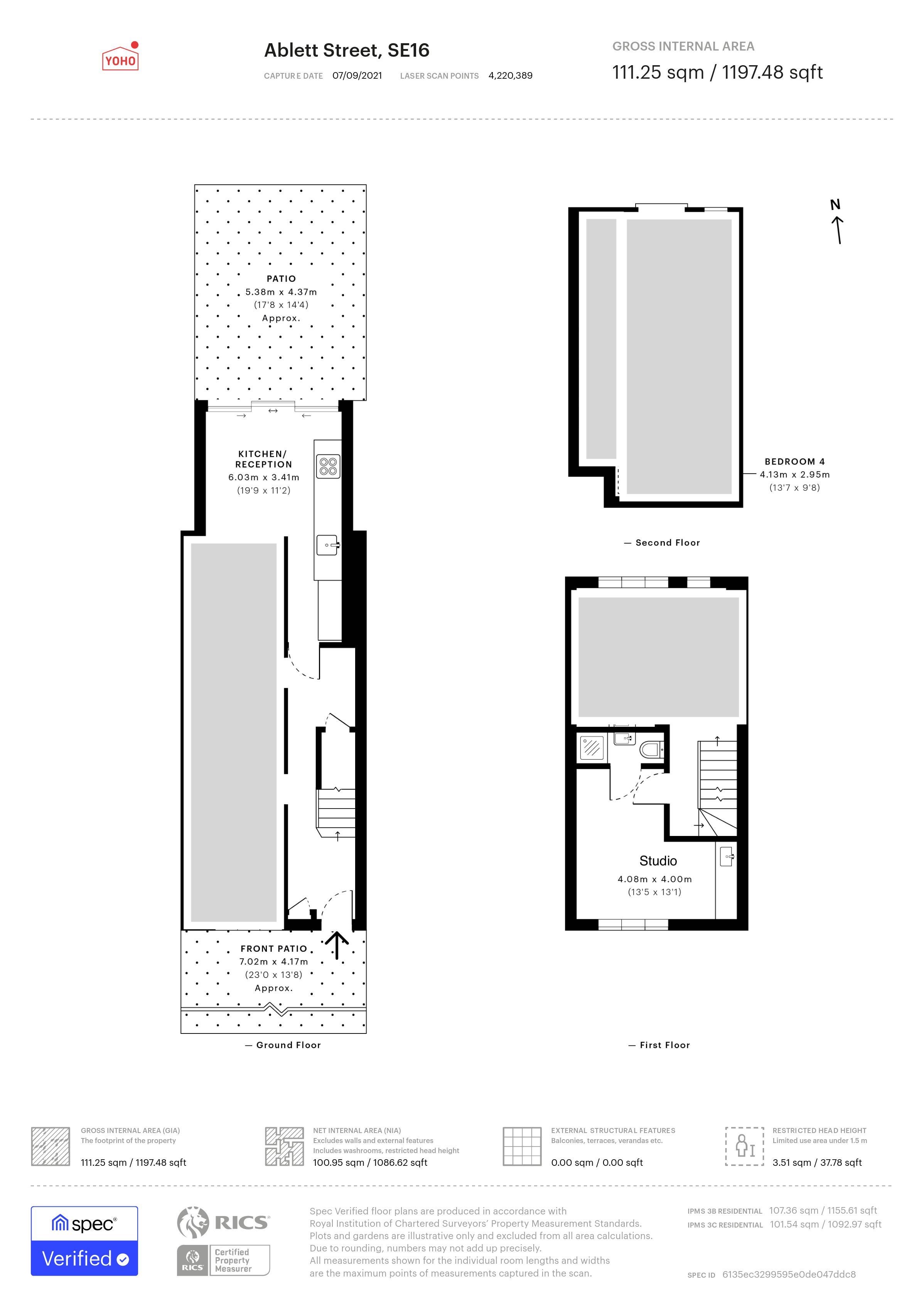Room Ablett Street in Greater London