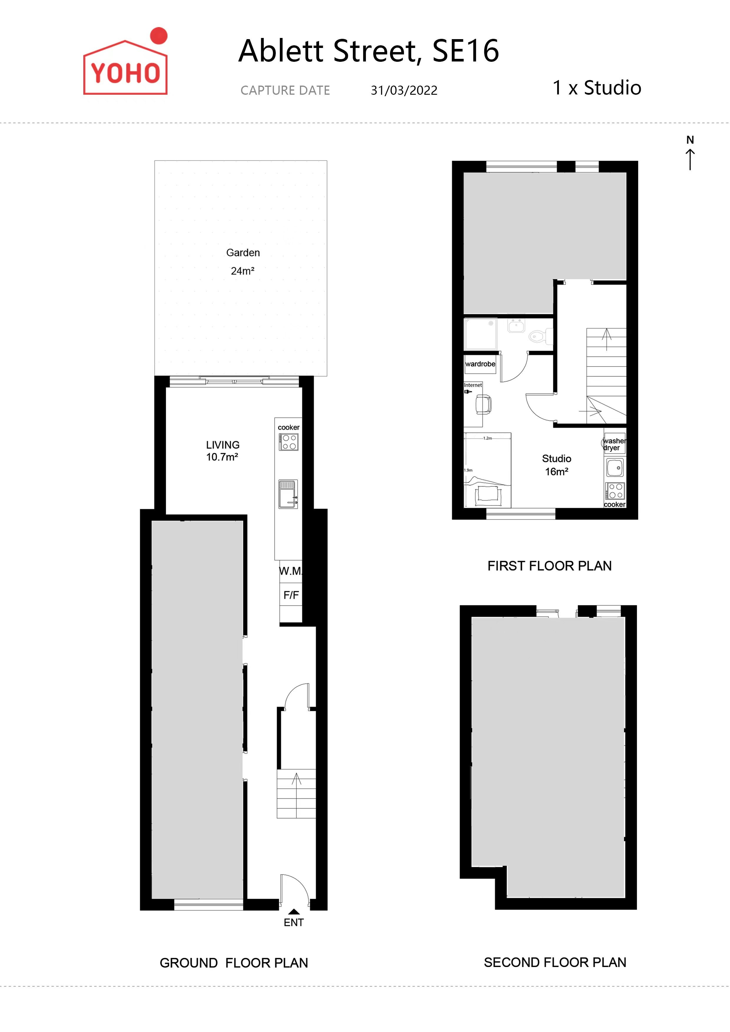 Room Ablett Street in Greater London