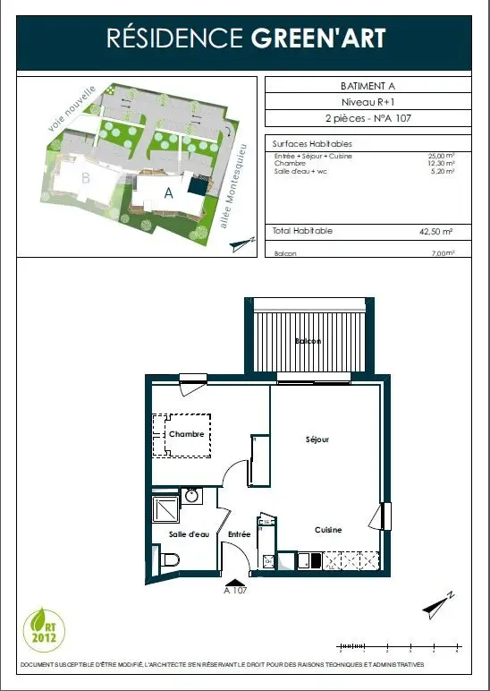 Appartement Allée Montesquieu à Billère
