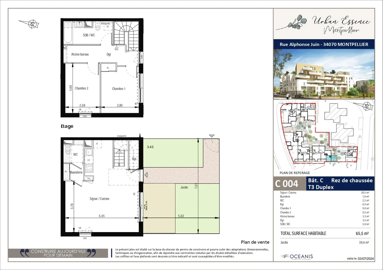 Appartement Avenue Alphonse Juin à Montpellier