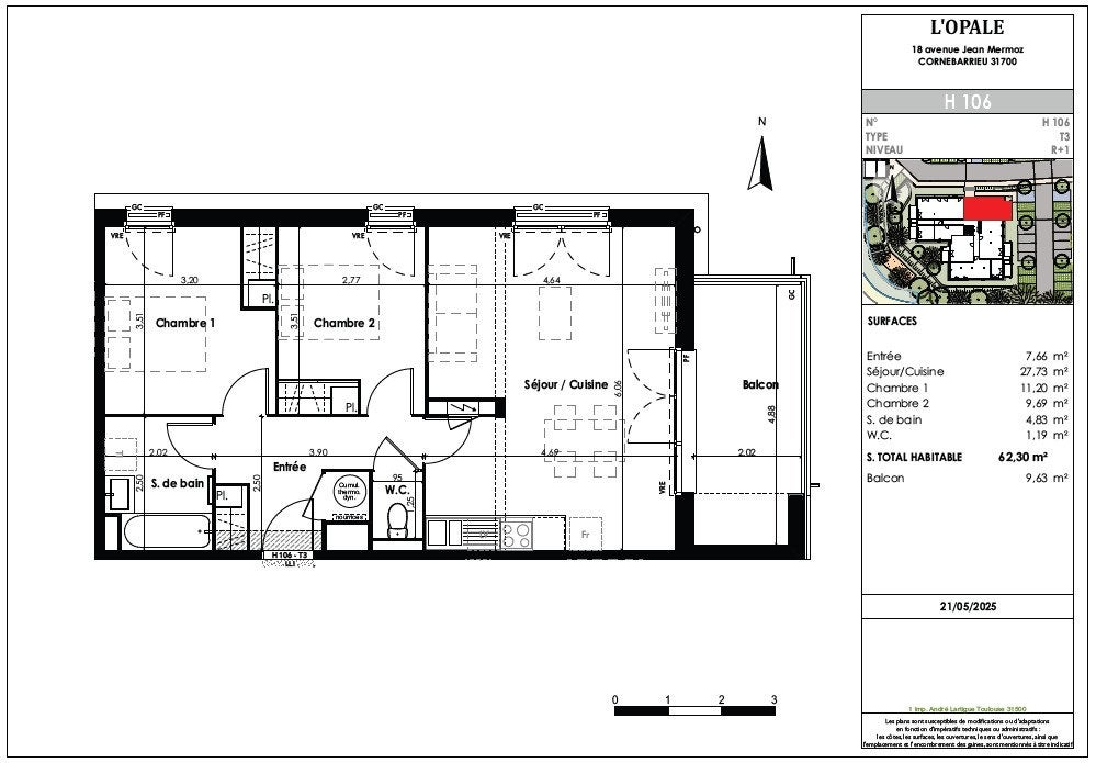 Flat Avenue Jean Mermoz in Cornebarrieu