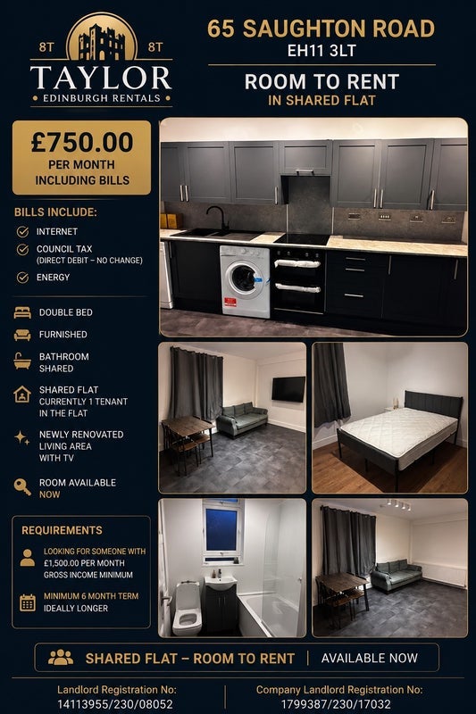 Room Saughton Road in City of Edinburgh
