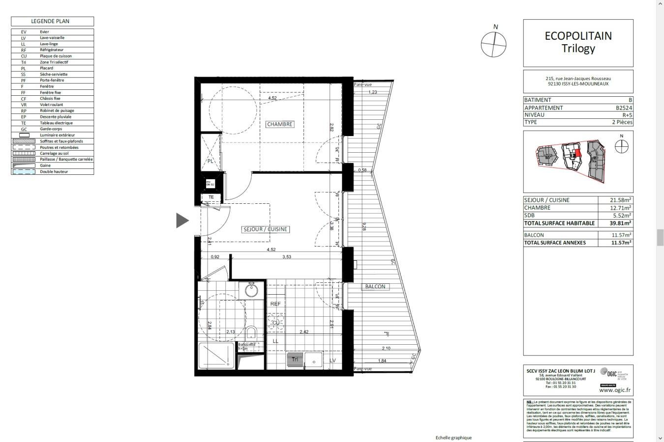Appartement Rue Jean-Jacques Rousseau à Issy-les-Moulineaux