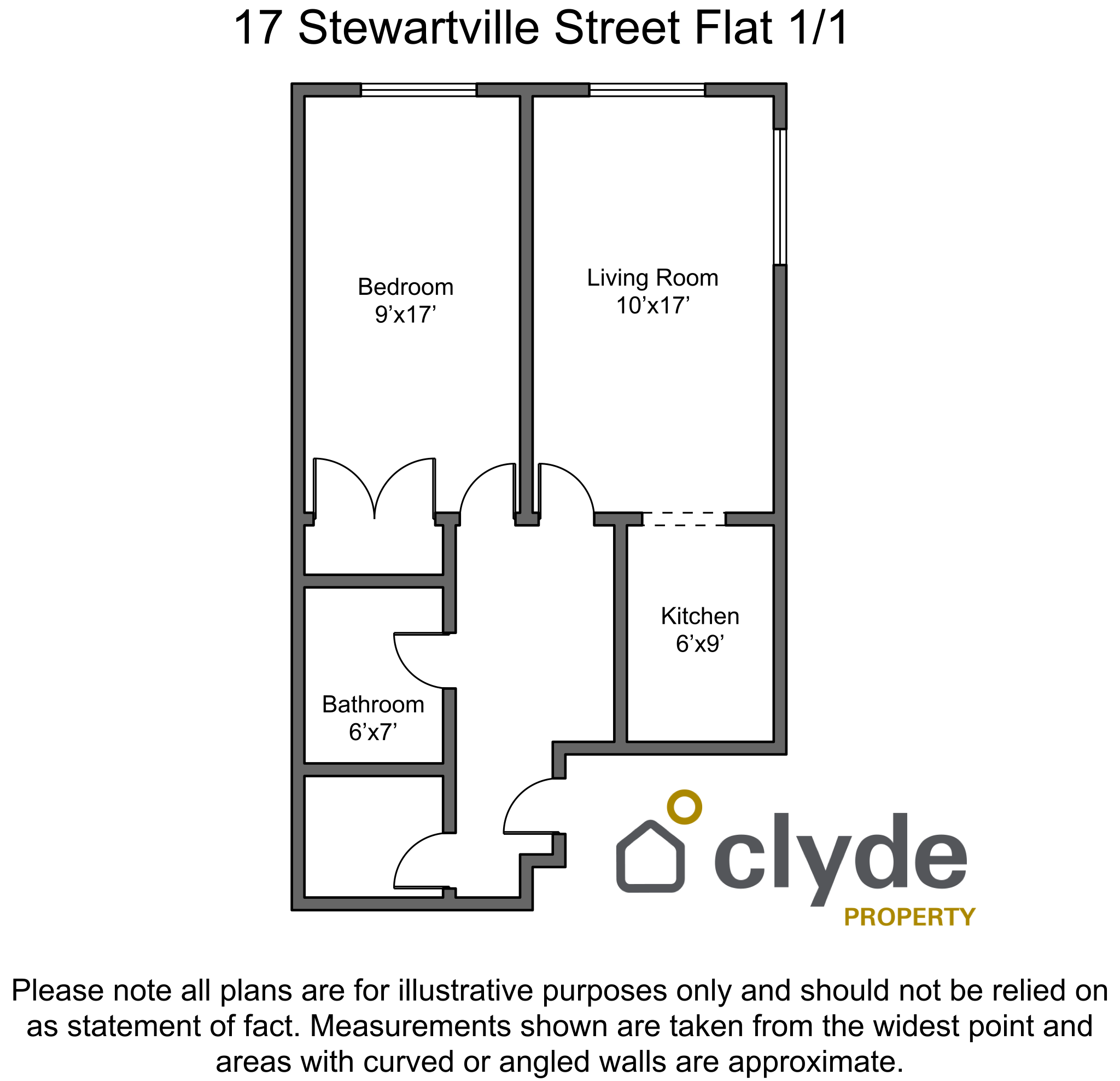 Flat Stewartville Street in Glasgow