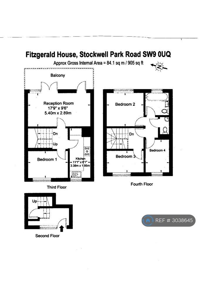 Flat Stockwell Park Road in Greater London