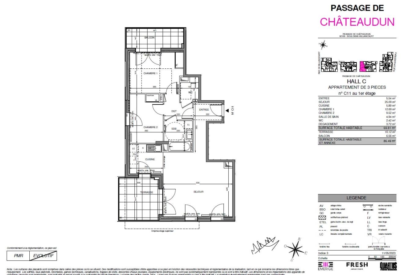 Flat Rue d'Aguesseau in Boulogne-Billancourt