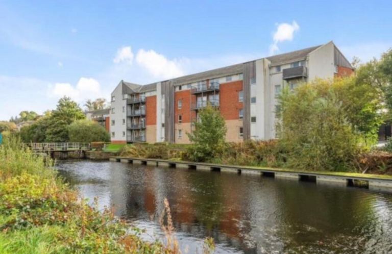 Flat Forth and Clyde Canal Towpath in Falkirk