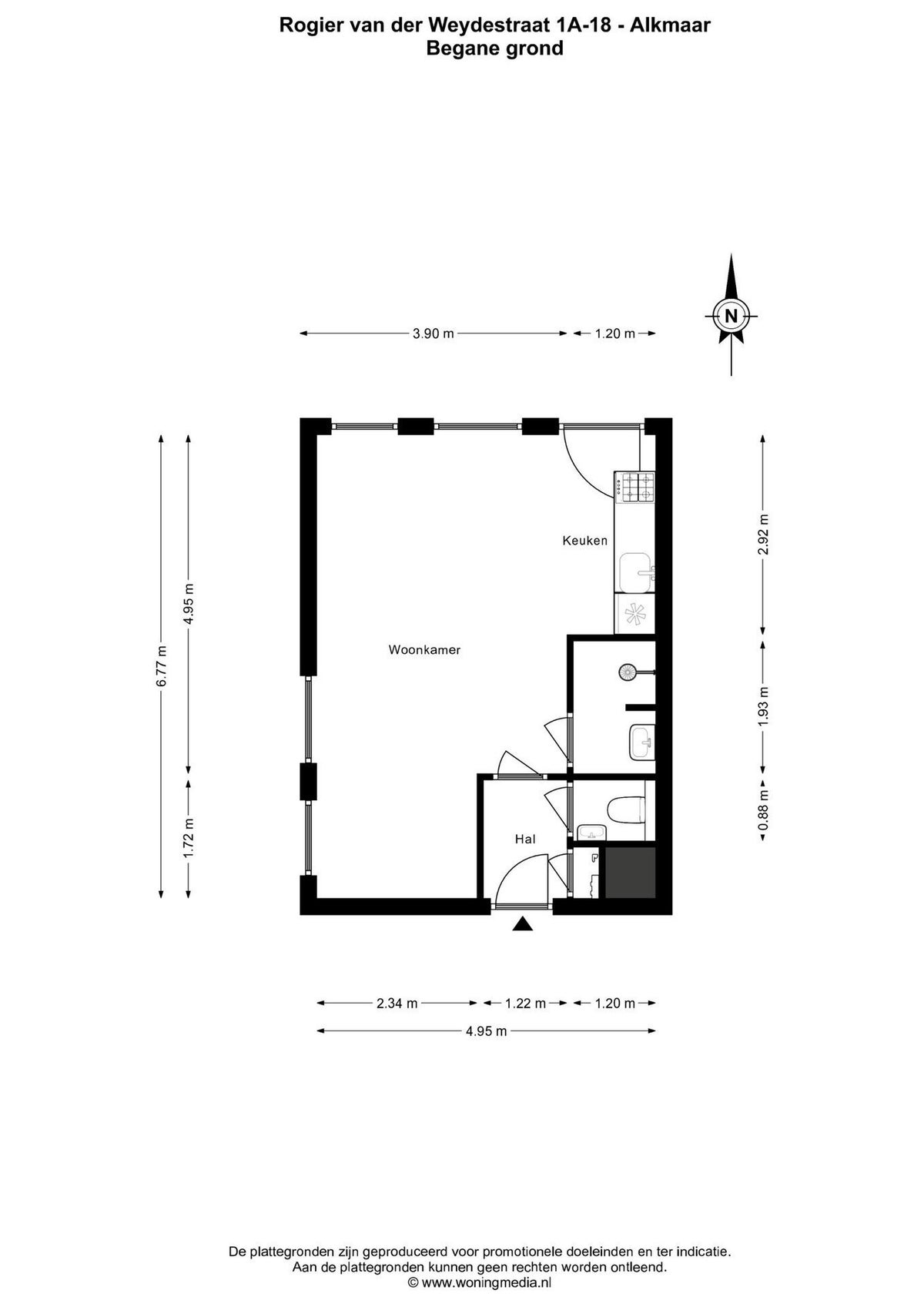 Appartement aan de Rogier van der Weydestraat in Alkmaar (1817 MJ)