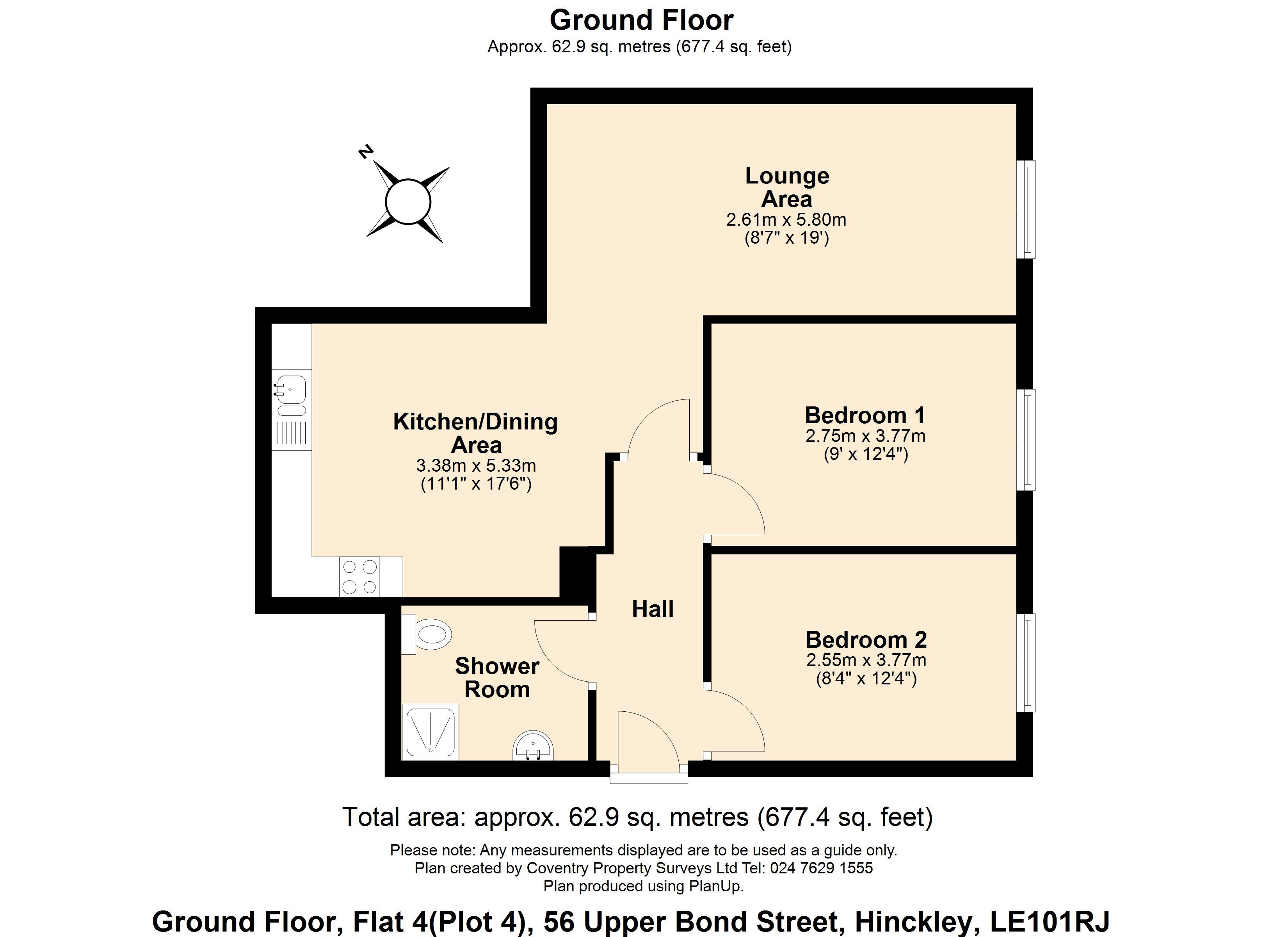 Flat Hinckley Park in Hinckley and Bosworth