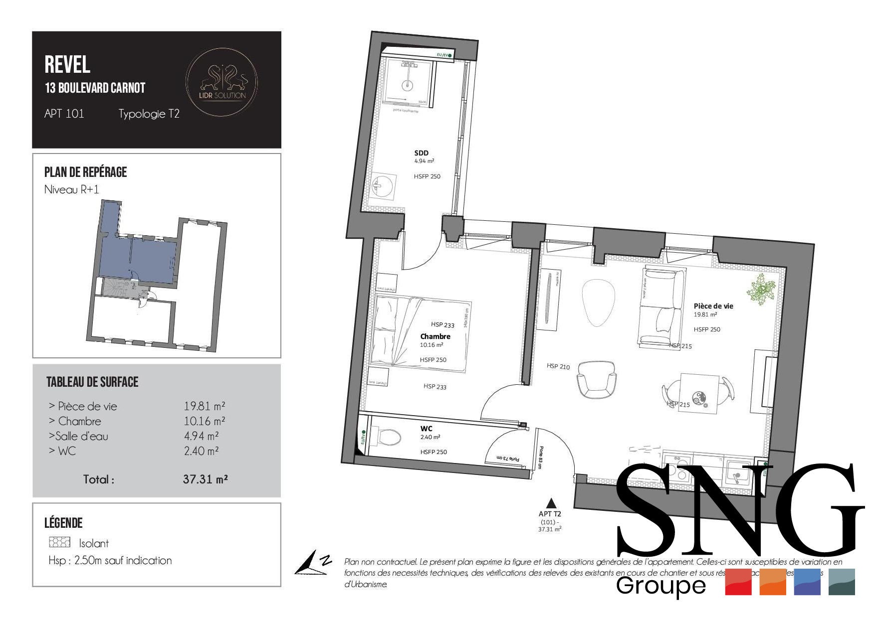 Flat Boulevard Carnot in Revel