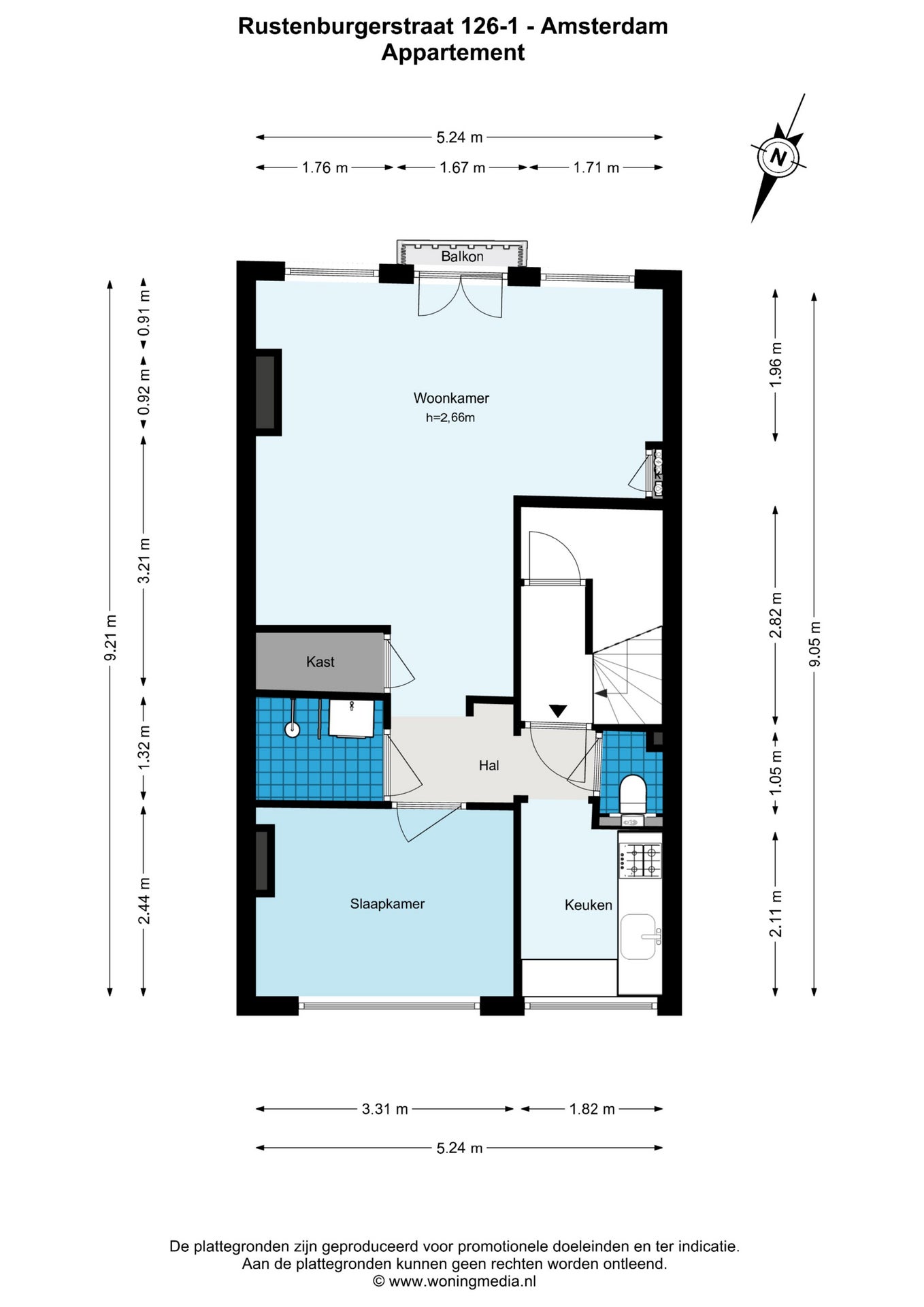 Studio te koop: Rustenburgerstraat 126-1, Amsterdam