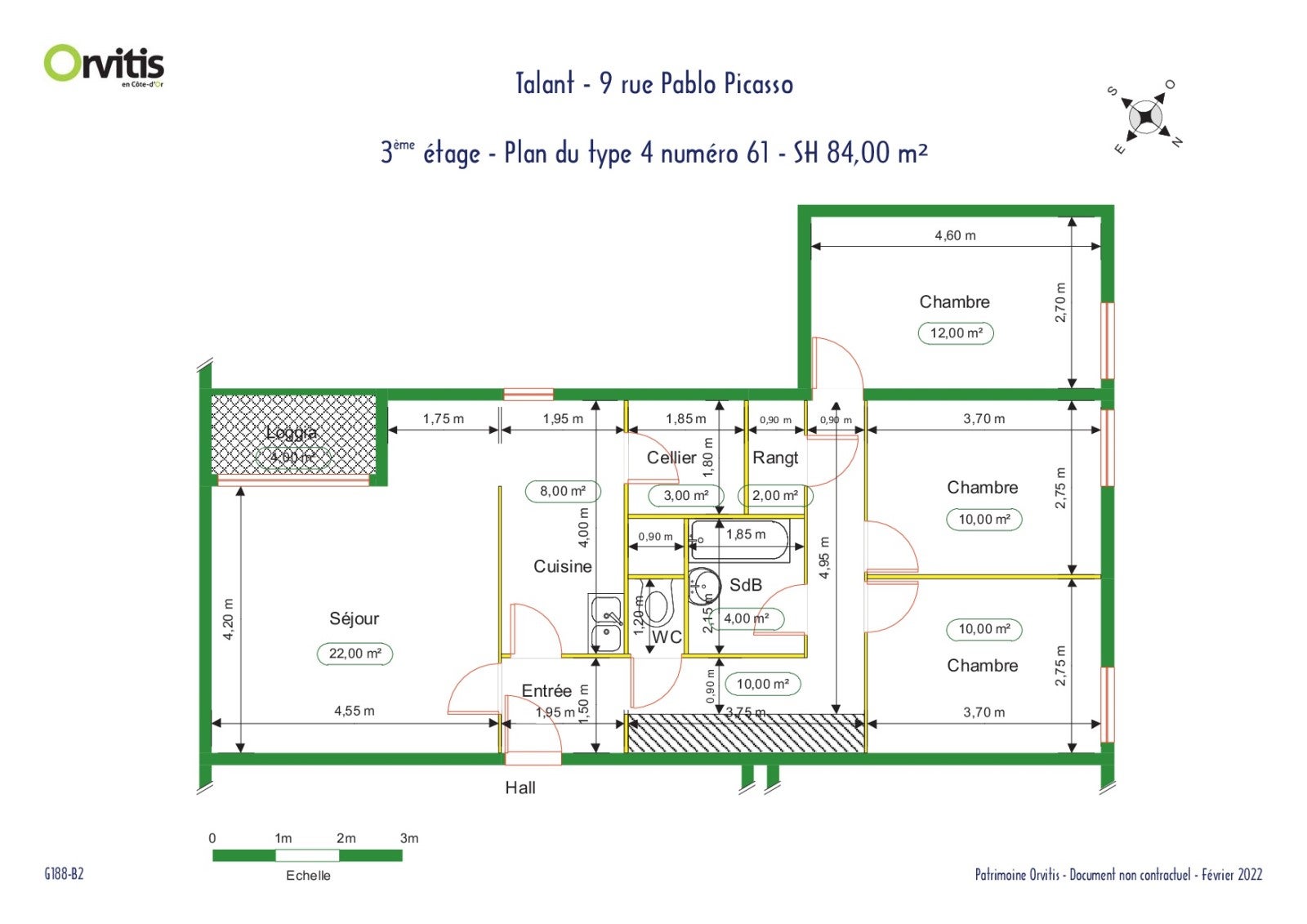 Appartement Rue Pablo Picasso à Talant