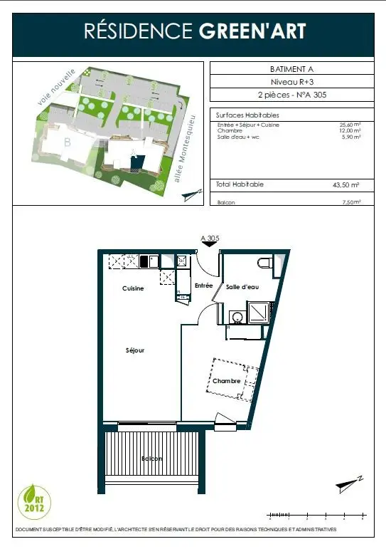 Appartement Allée Montesquieu à Billère