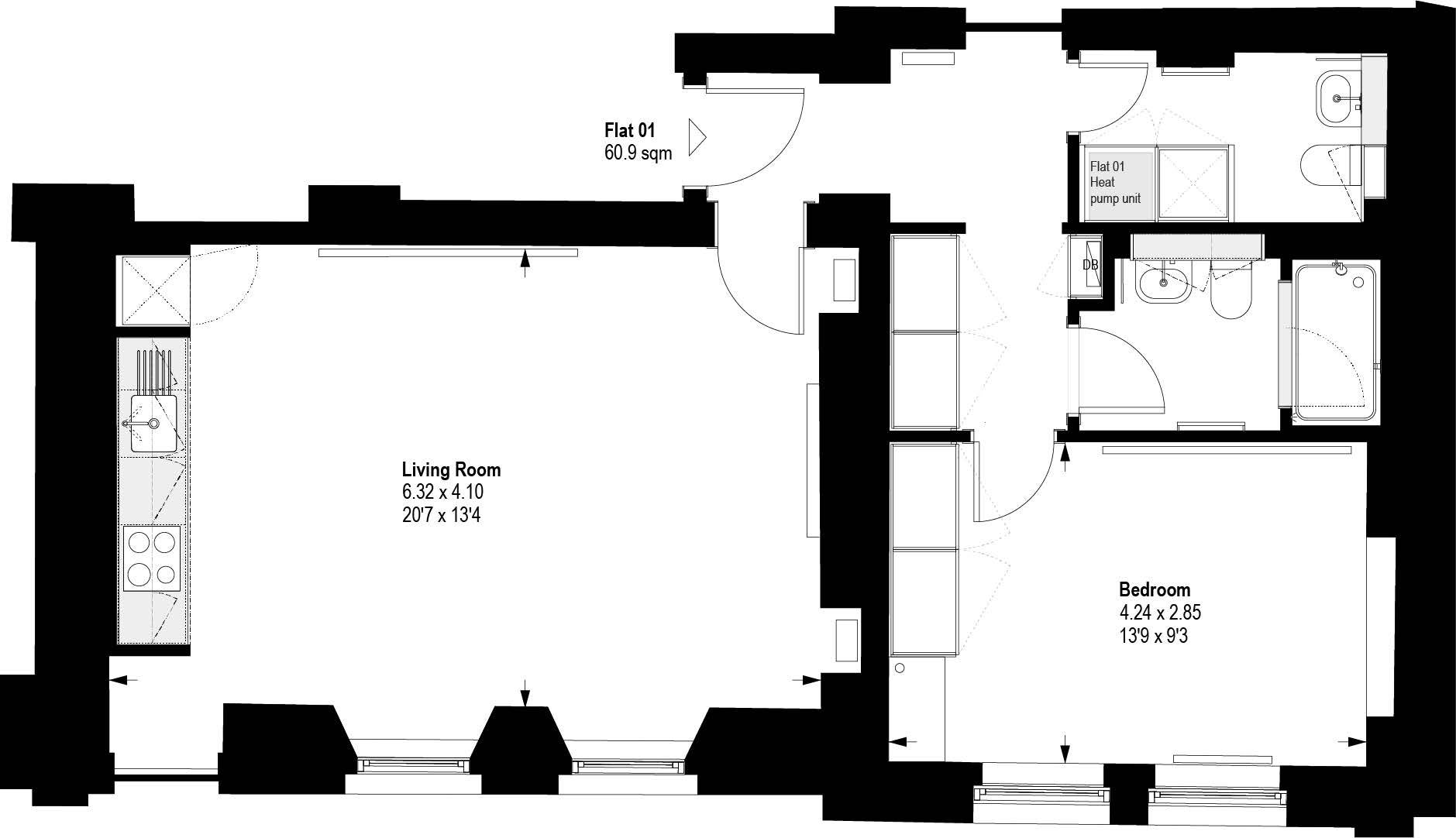 Flat Harley Street in London