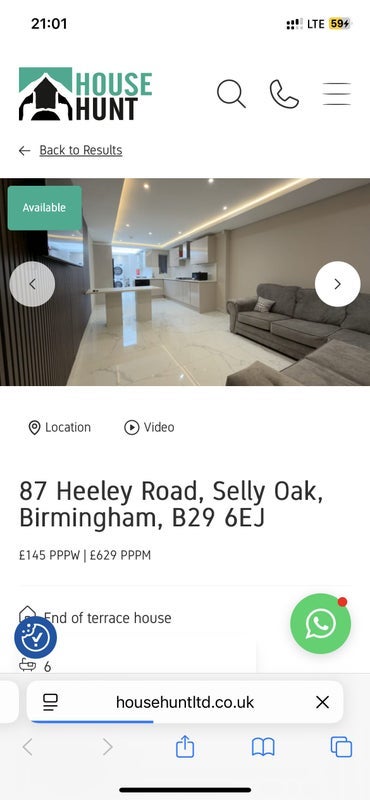 Room Heeley Road in Birmingham